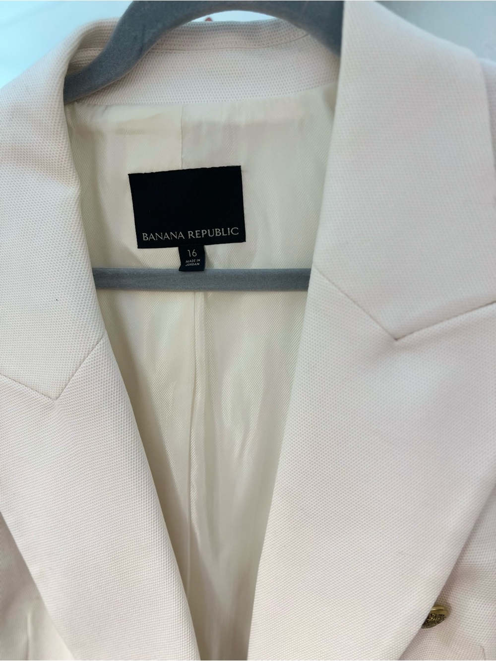 Banana Republic Women's Double-Breasted Ivory Blazer with Gold Buttons - Picture 2 of 2